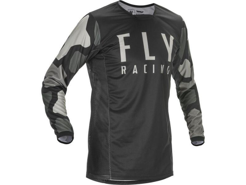 Джерси FLY RACING KINETIC K221 черная/серая (2021)